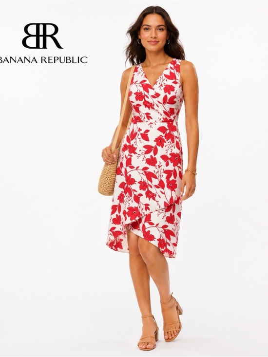 Banana Republic Dresses & Skirts - BANANA REPUBLIC White Floral Print Midi Dress